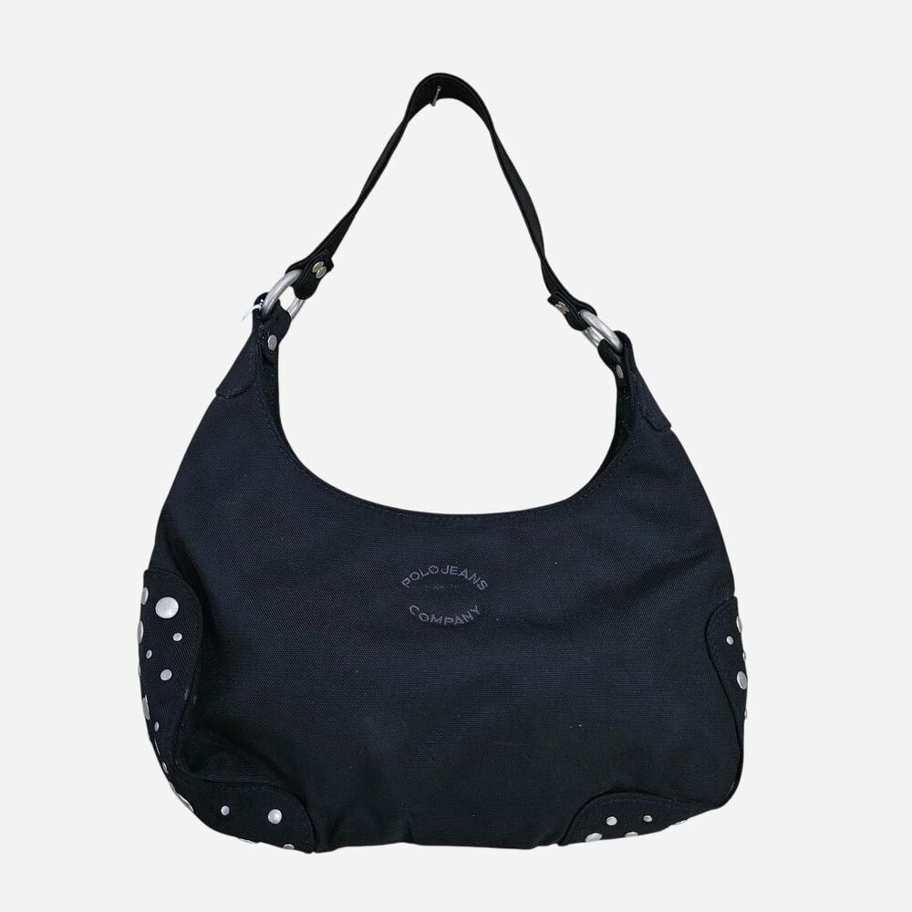y2k Polo Jeans Co Ralph Lauren black silver shoulder bag